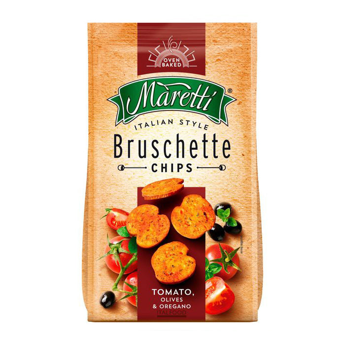 Maretti Bruschette Chips Tomato, Olives & Oregano 70g