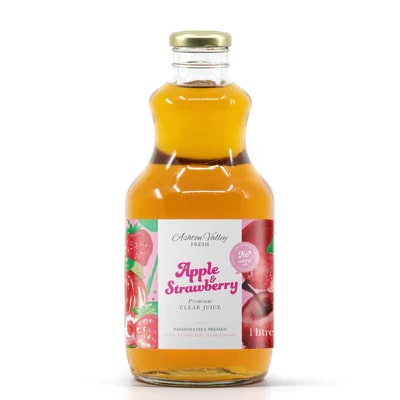 Ashton Valley Fresh Juice - 6 x 1L Still Clear Apple & Strawberry