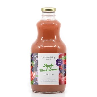 Ashton Valley Fresh Juice - 6 x 1L Still Cloudy Apple & Blackcurrant