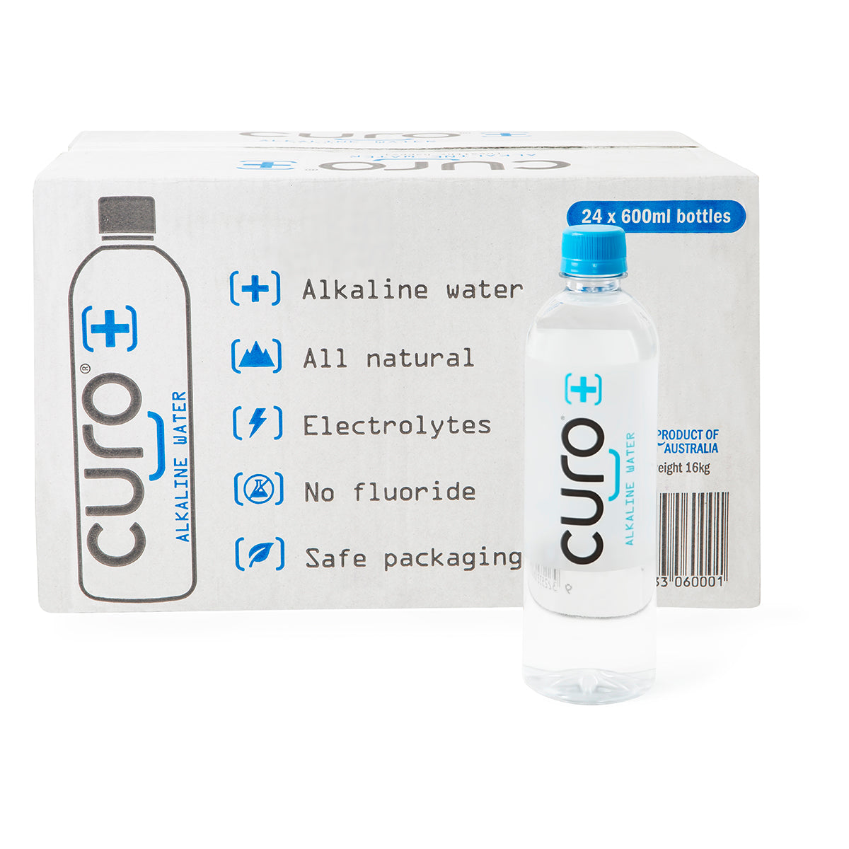 Curo Box Curo Alkaline Water 600ml - Box Of 24 | United Foods