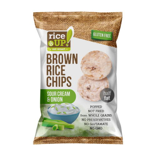RiceUp Brown Rice Chips Sour Cream & Onion 60g