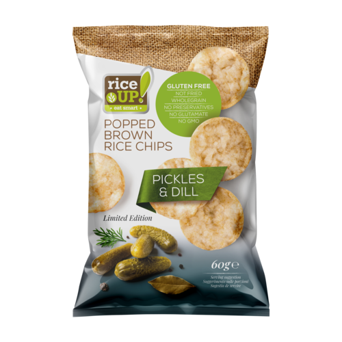 RiceUp Brown Rice Chips with Pickles & Dill 60g