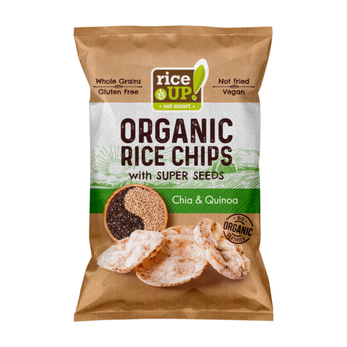 RiceUp Organic Brown Rice Chips Chia & Quinoa 25g