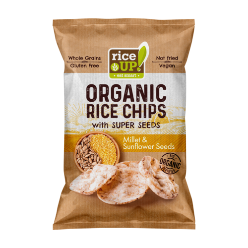 RiceUp Organic Brown Rice Chips Millet & Sunflower 25g