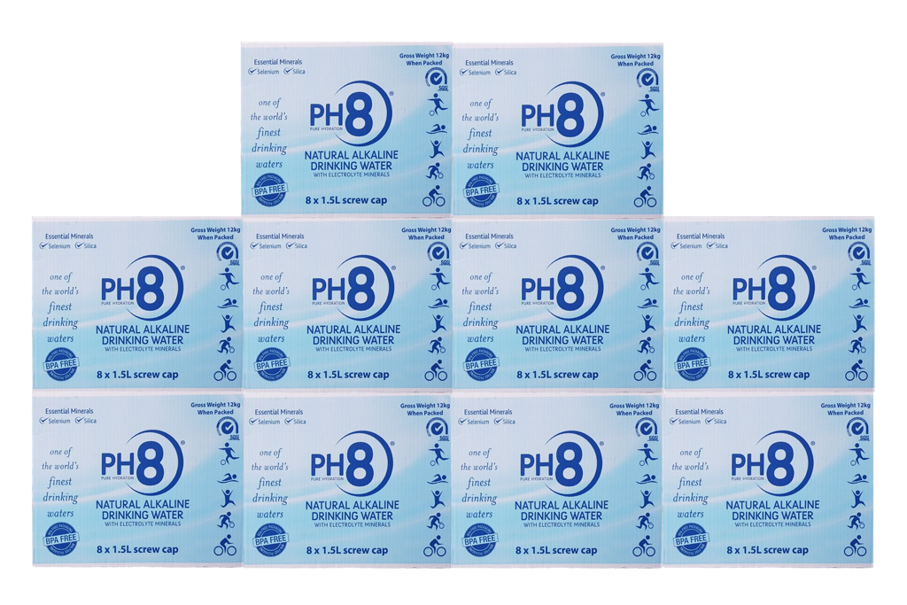 PH8 Natural Alkaline Water Bulk - 10 Boxes